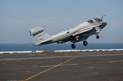 120402-N-DR144-247 ARABIAN SEA (April 2, 2012) An EA-6B Prowler assigned to Electronic Attack Squadron (VAQ) 134 launches from the flight deck aboard the Nimitz-class aircraft carrier USS Carl Vinson (CVN 70). Carl Vinson and Carrier Air Wing (CVW) 17 are deployed to the U.S. 5th Fleet area of responsibility. (U.S. Navy photo by Mass Communication Specialist 2nd Class James R. Evans/Released)